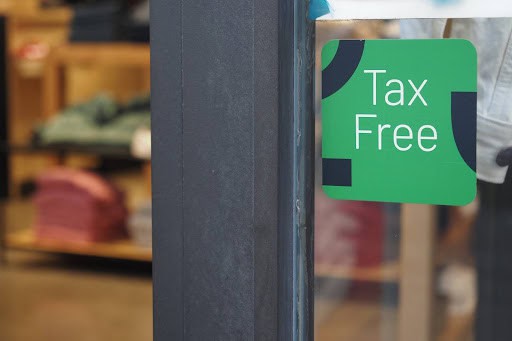 Tax Free Shopping Sign at Retail Store for Australian Customers.